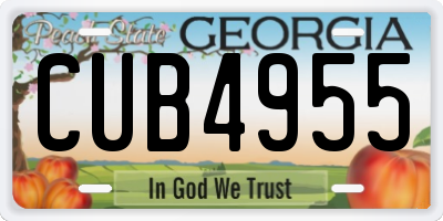 GA license plate CUB4955