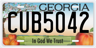 GA license plate CUB5042