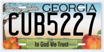 GA license plate CUB5227