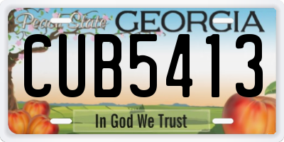 GA license plate CUB5413
