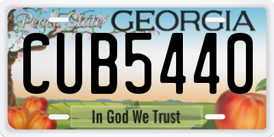 GA license plate CUB5440