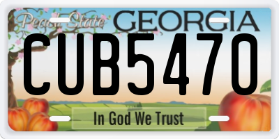 GA license plate CUB5470