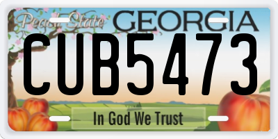 GA license plate CUB5473