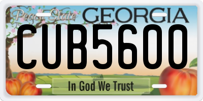 GA license plate CUB5600