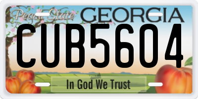 GA license plate CUB5604