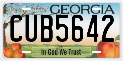 GA license plate CUB5642