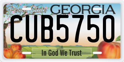 GA license plate CUB5750