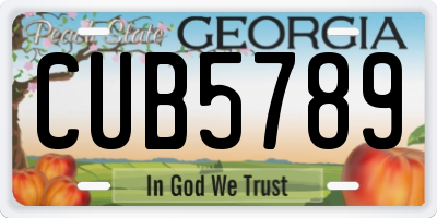 GA license plate CUB5789