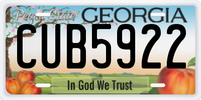 GA license plate CUB5922