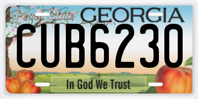 GA license plate CUB6230