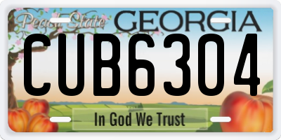 GA license plate CUB6304