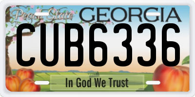 GA license plate CUB6336