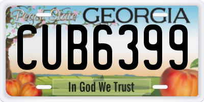 GA license plate CUB6399