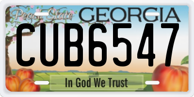GA license plate CUB6547