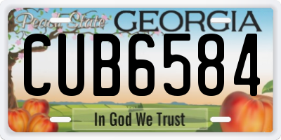 GA license plate CUB6584