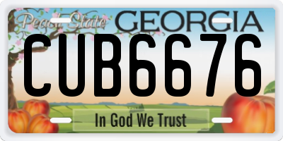 GA license plate CUB6676