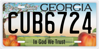 GA license plate CUB6724