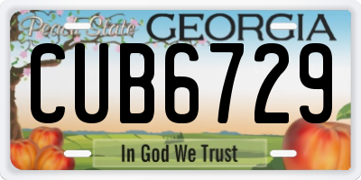 GA license plate CUB6729