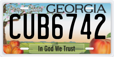 GA license plate CUB6742