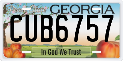 GA license plate CUB6757