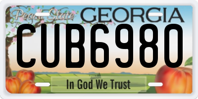 GA license plate CUB6980