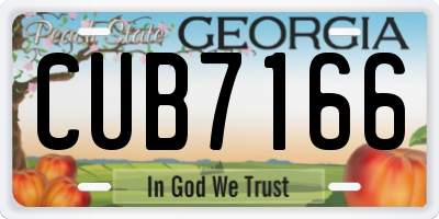 GA license plate CUB7166