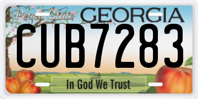 GA license plate CUB7283