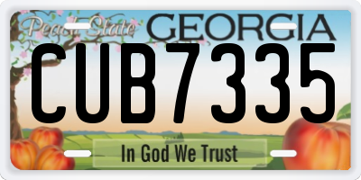 GA license plate CUB7335