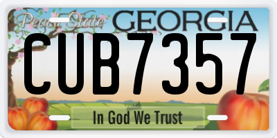 GA license plate CUB7357