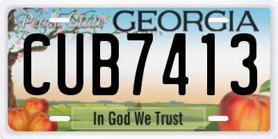 GA license plate CUB7413
