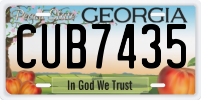 GA license plate CUB7435