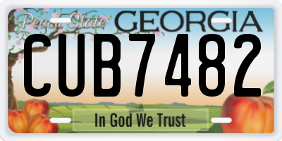 GA license plate CUB7482