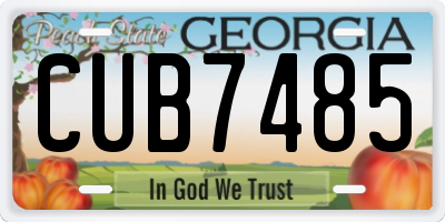 GA license plate CUB7485