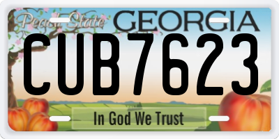GA license plate CUB7623