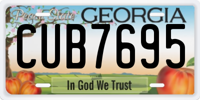 GA license plate CUB7695