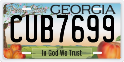 GA license plate CUB7699