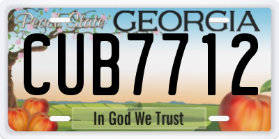 GA license plate CUB7712