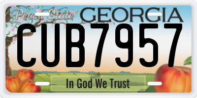 GA license plate CUB7957