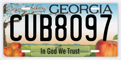 GA license plate CUB8097