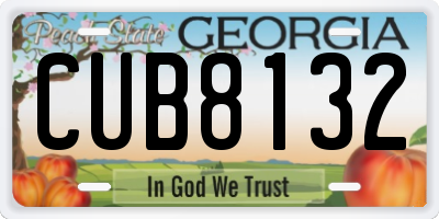 GA license plate CUB8132