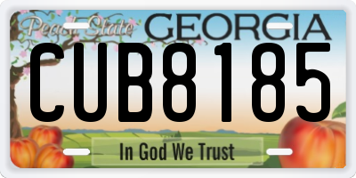 GA license plate CUB8185
