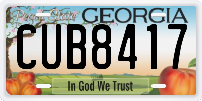 GA license plate CUB8417