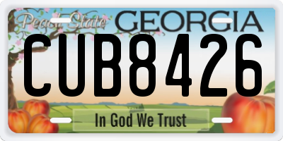 GA license plate CUB8426
