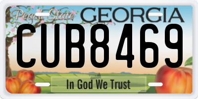GA license plate CUB8469