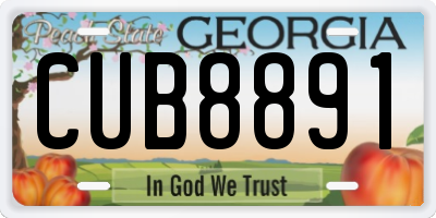 GA license plate CUB8891