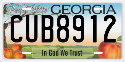 GA license plate CUB8912