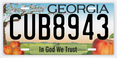 GA license plate CUB8943