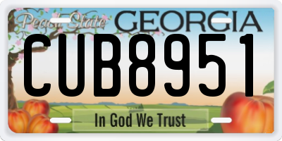 GA license plate CUB8951