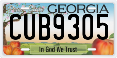 GA license plate CUB9305
