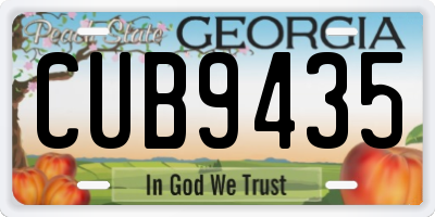 GA license plate CUB9435